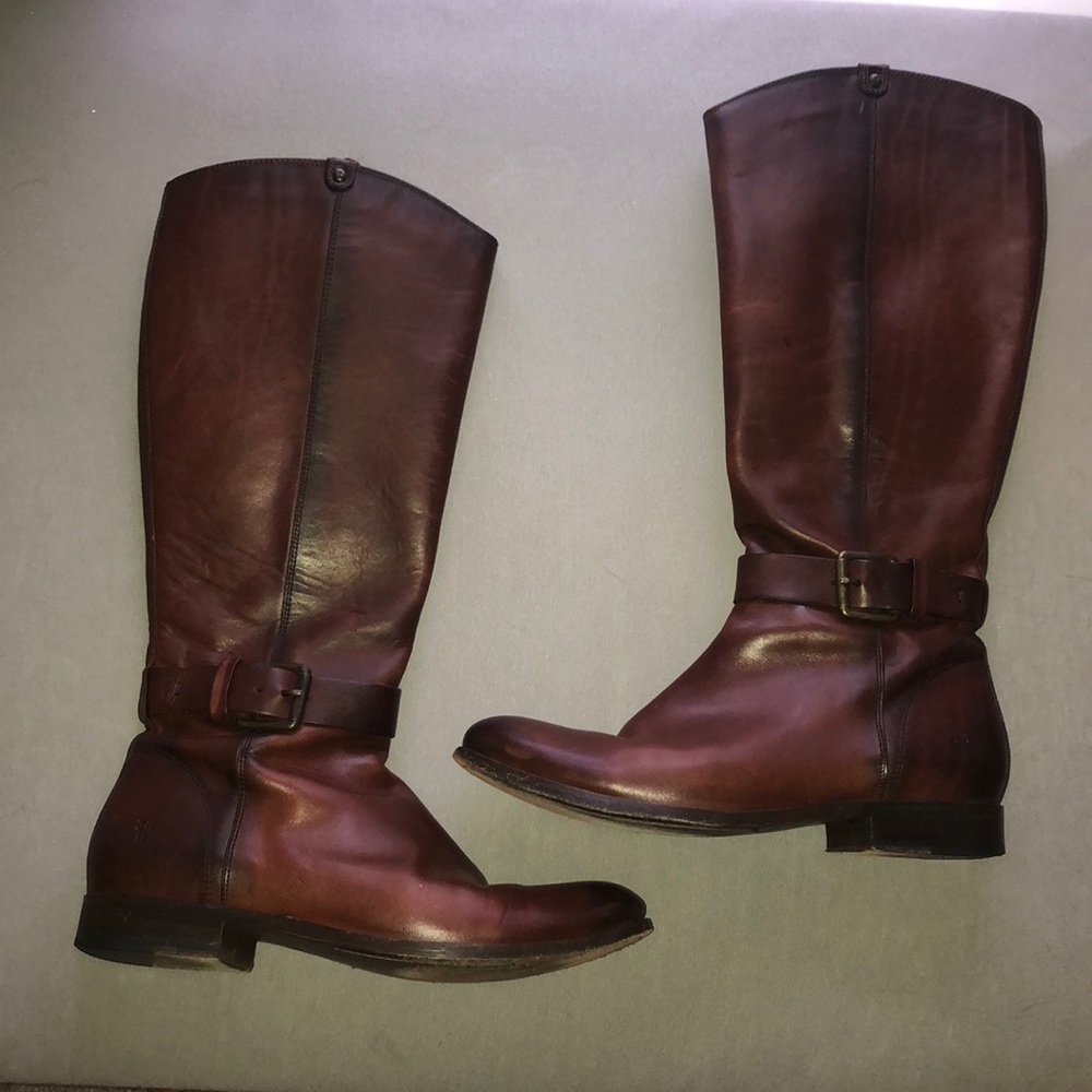 Frye Malorie Button Tall Cowboy Boot